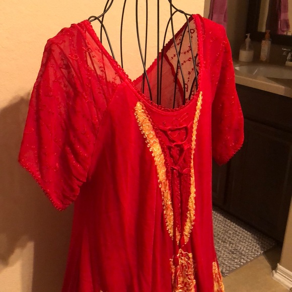 Boho top, shirt, blouse , embroidered top - Picture 5 of 7